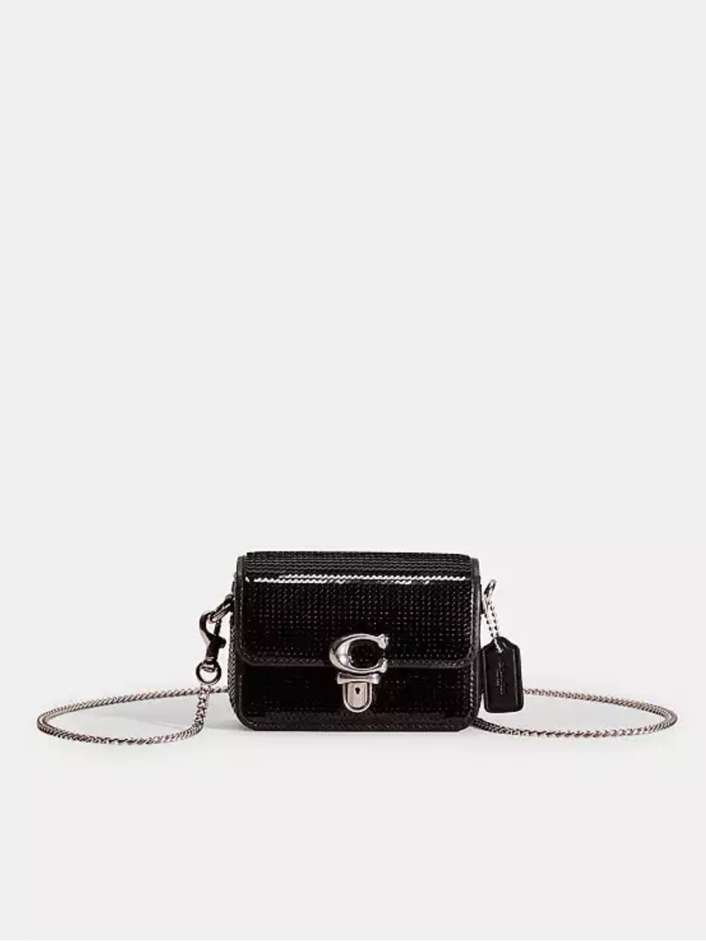 COACH MINI Studio 12  Black Crossbody Bag with Silver Accents